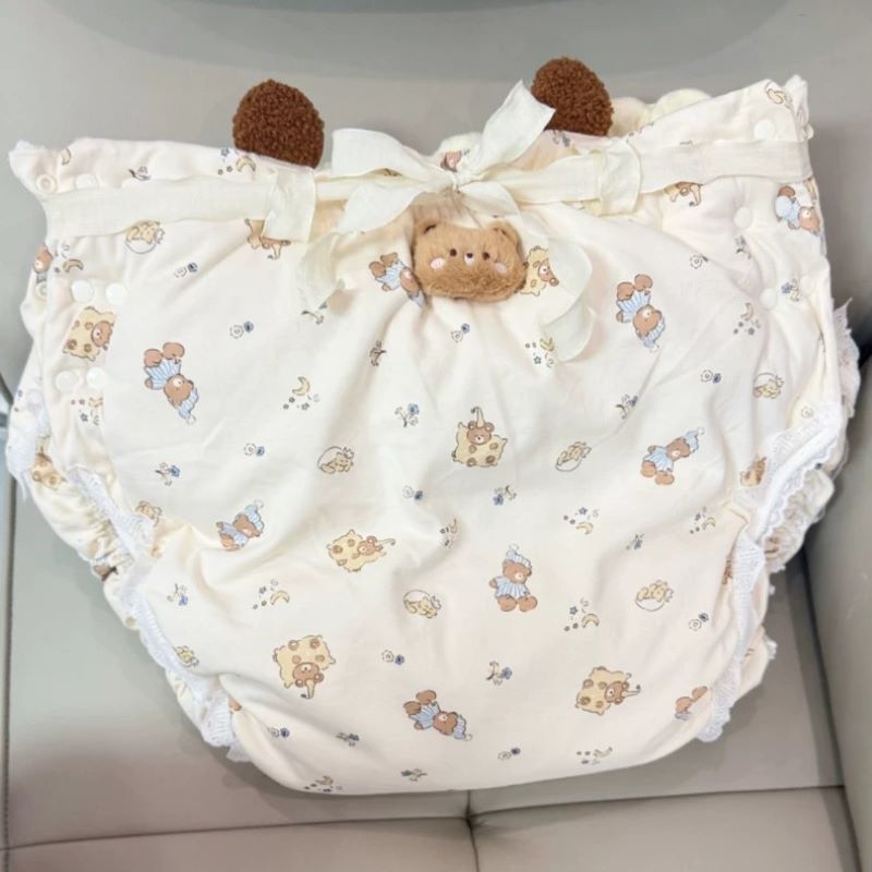 Diapering - ผ้าอ้อมผ้าสำหรับผู้ใหญ่ ลายการ์ตูน ผ้าฝ้าย แบบยาวขึ้น หนาขึ้น ชั้นกันน้ำ