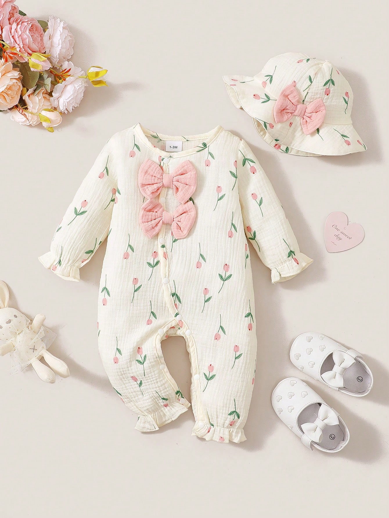 ชุดรอมเปอร์ผ้าโปร่งแขนยาวสำหรั - Newborn Baby Girl Romper Floral บทวิจารณ์และราคา