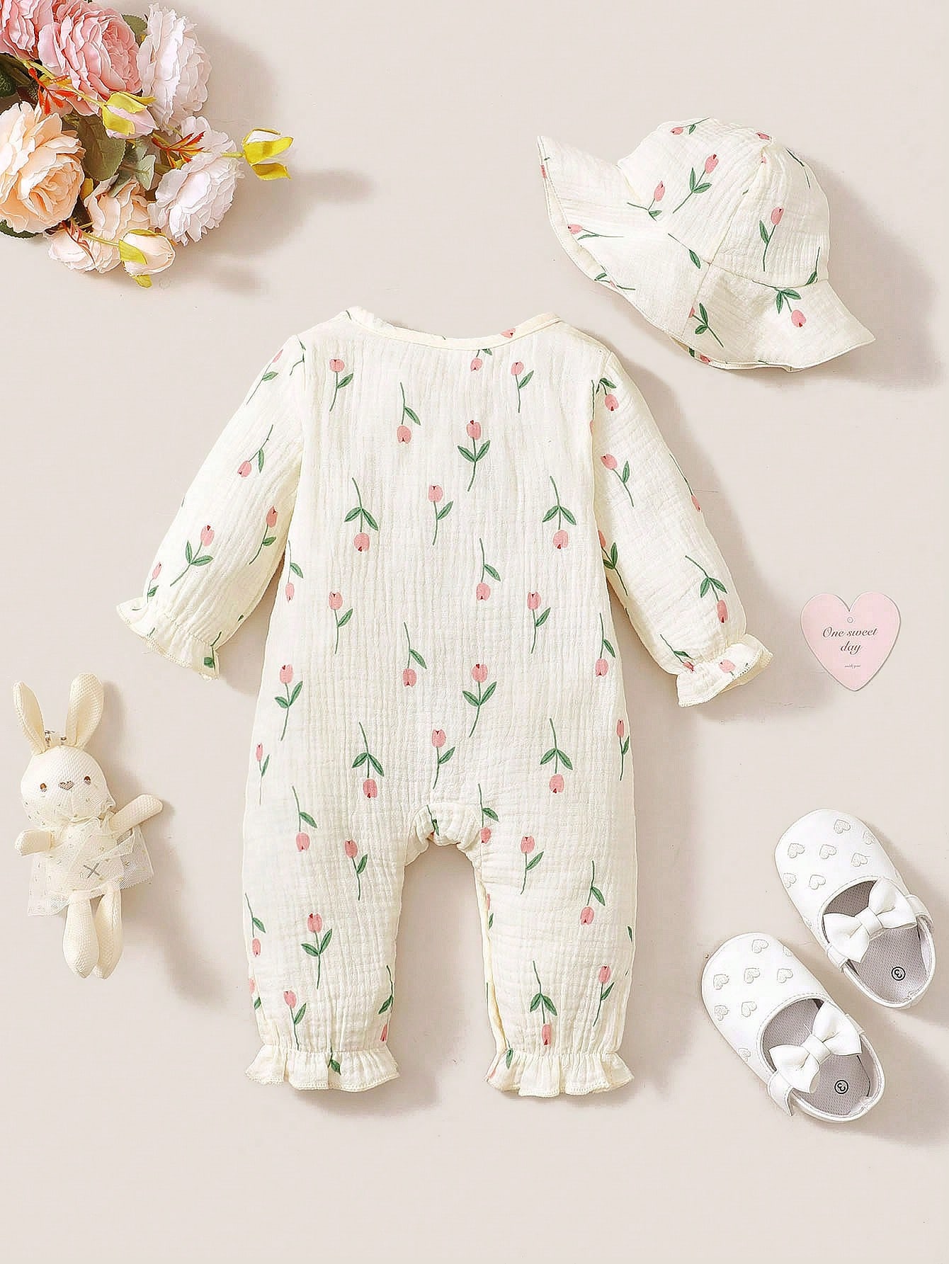 ชุดรอมเปอร์ผ้าโปร่งแขนยาวสำหรั - Newborn Baby Girl Romper Floral บทวิจารณ์และราคา