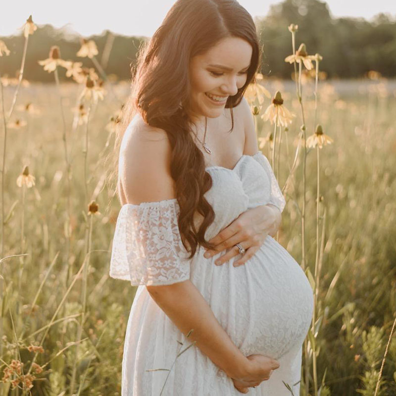 หญิงตั้งครรภ์ปิดไหล่ Ruffle แข - Maternity Wear บทวิจารณ์และราคา