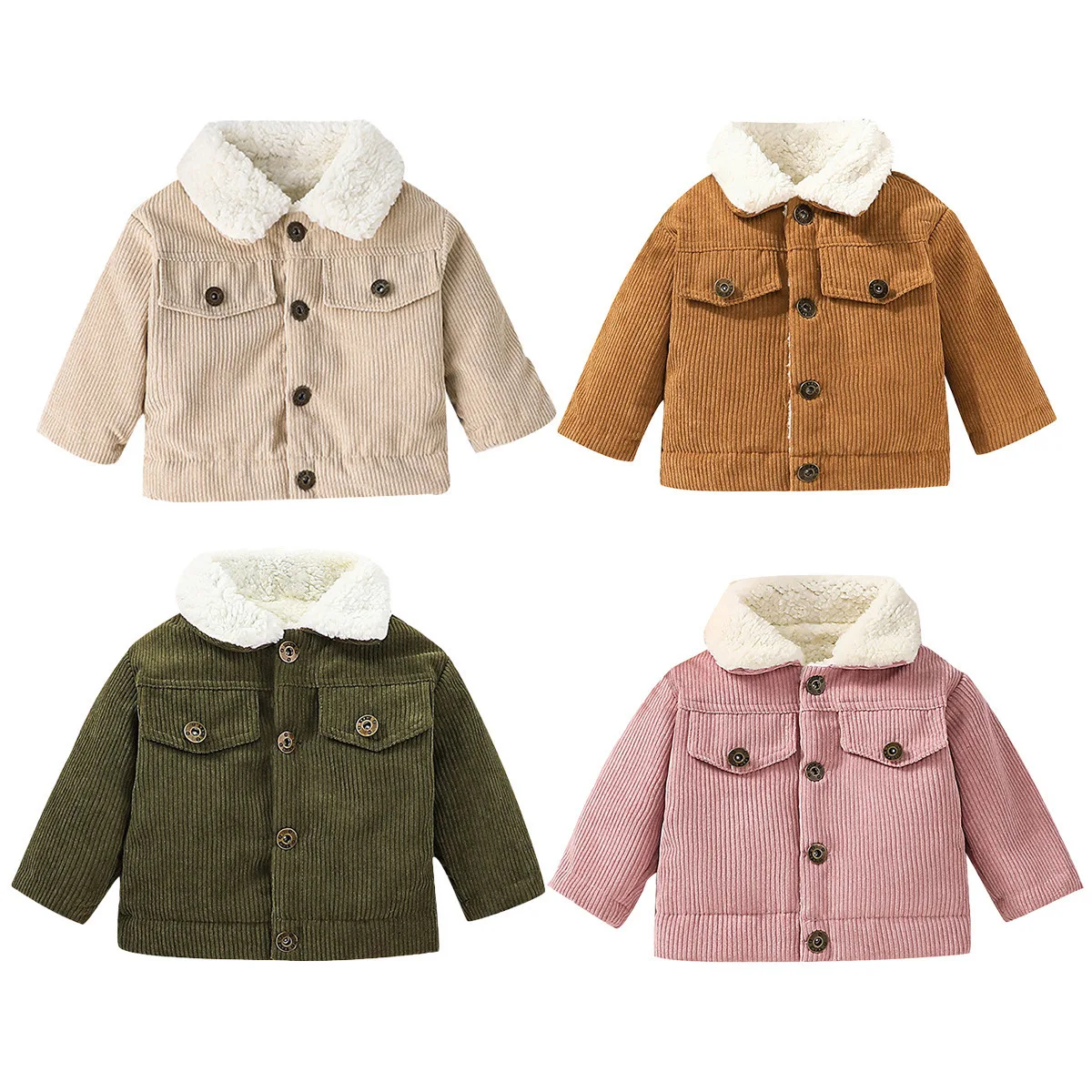 เสื้อแจ็คเก็ตผ้าลูกฟูกบุขนสำหร - Toddler Boy Winter Fleece Jacket บทวิจารณ์และราคา